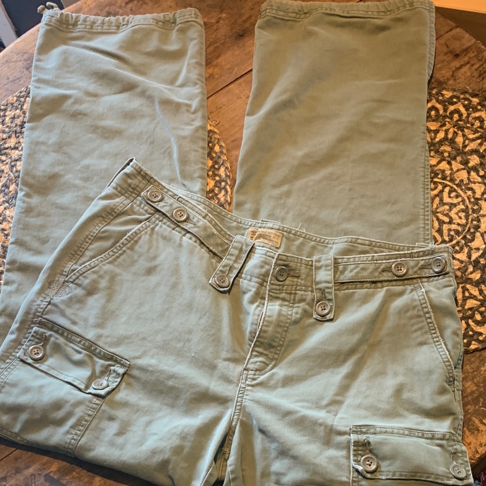 Y2K American Eagle Outfitters Women’s Olive Drab Cargo Pants size 14